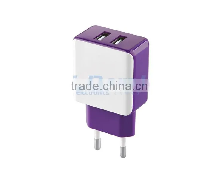 Newest!!!!! 5V 2.1A dual usb mobile phone travel charger,home charger,wall charger