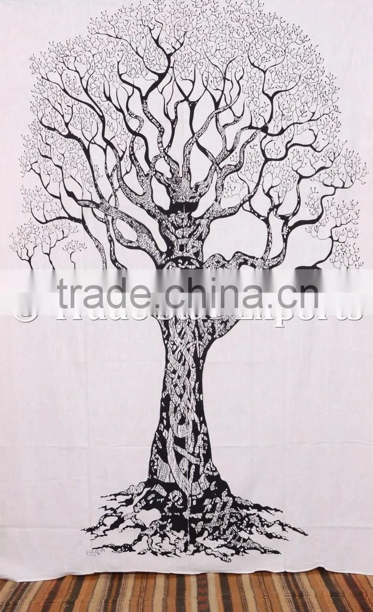 Tree Of Life Wall Art Bohemian Indian Cotton Wall Hangings Gypsy Tapestry