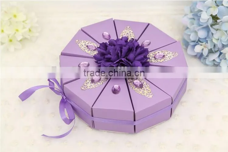 Hot sale purple favour boxes red wedding favor boxes pink favour boxes wholesale