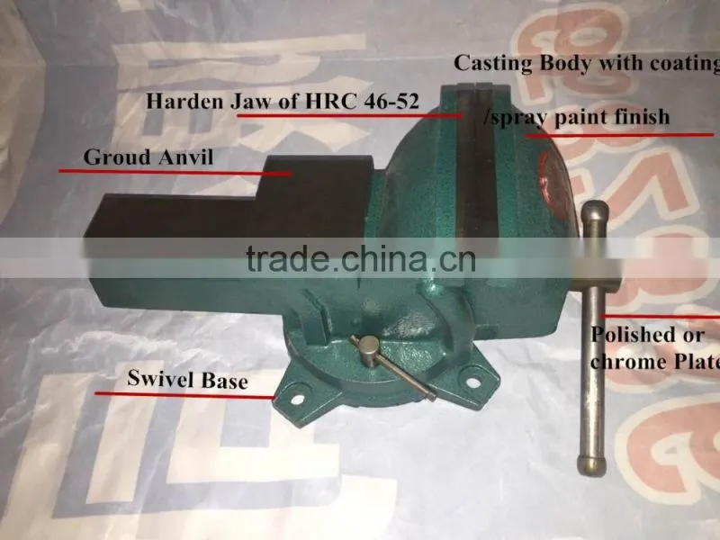 8" 200mm 28.5kgs French type swivel base Bench Vise with anvil