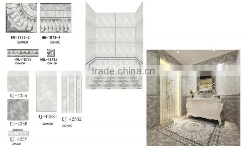 3D ink-jet Printing Technology Porcelain Glazed Wood Finish Ceramic Tiles