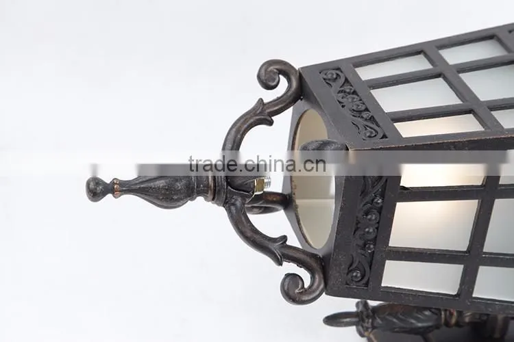 Light Outdoor Pendant, Black with Satin-Etched Cased Opal Glass