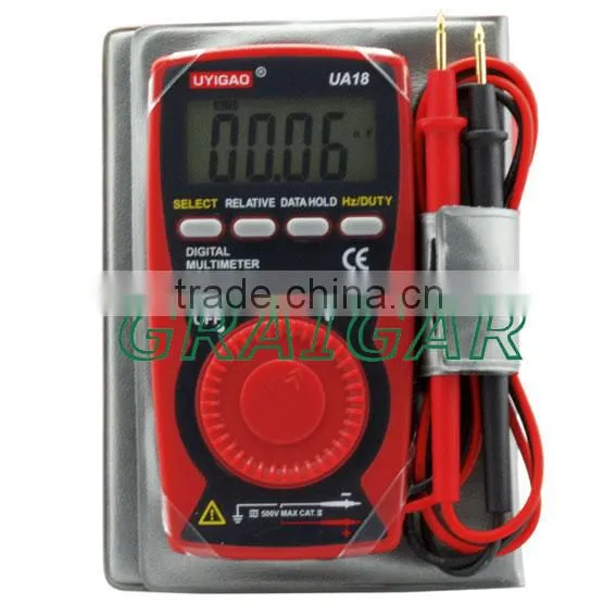 LCD Display AC DC Current Ammeter Ohmmeter UA18 Digital Multimeter