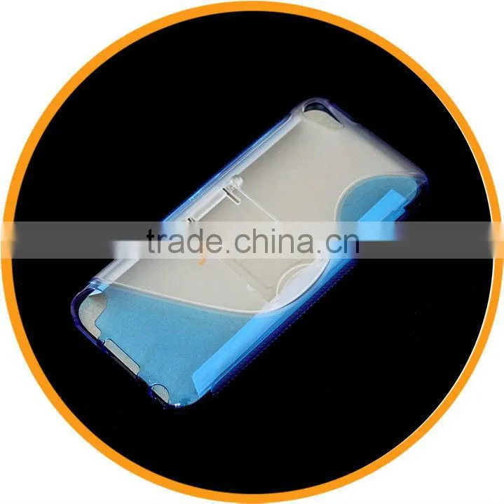 For iPhone 5 S Shape Hard TPU Case Stand Holder Clear Blue from Dailyetech