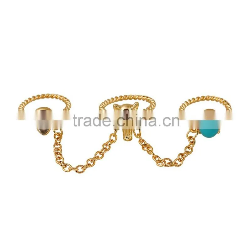 Fashion rings jewelry women fox head ring
