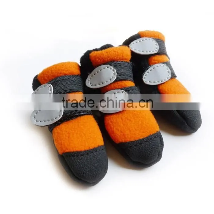 JML 2016 new design wholesale pet accessories of winter dog footwear with polar fleece pet soft sole shoes