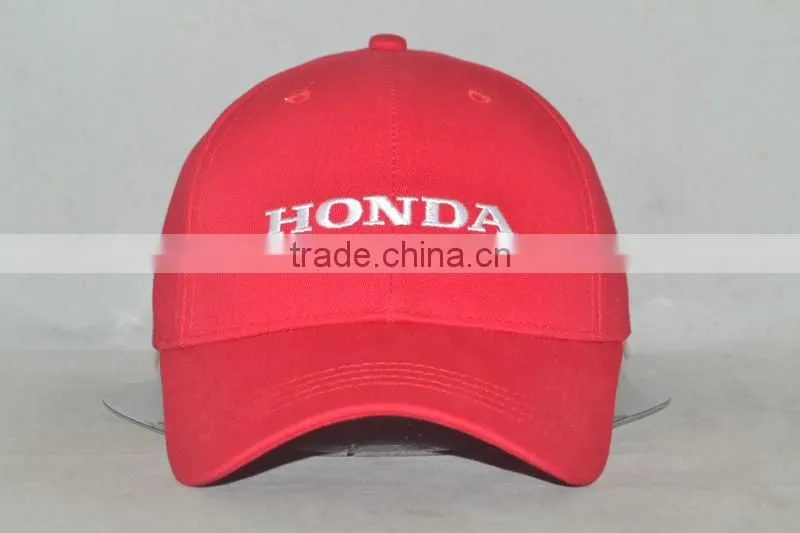 Guangzhou hat factory professional custom 100% cotton white/red promotional baseball cap