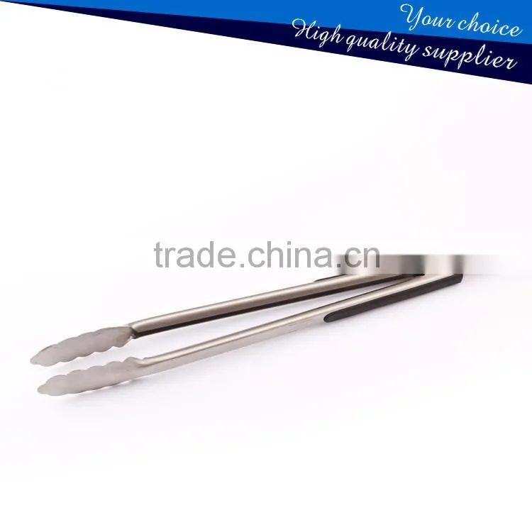 Heat Resistant BBQ Grill Kitchen Tongs with Silicone Handle