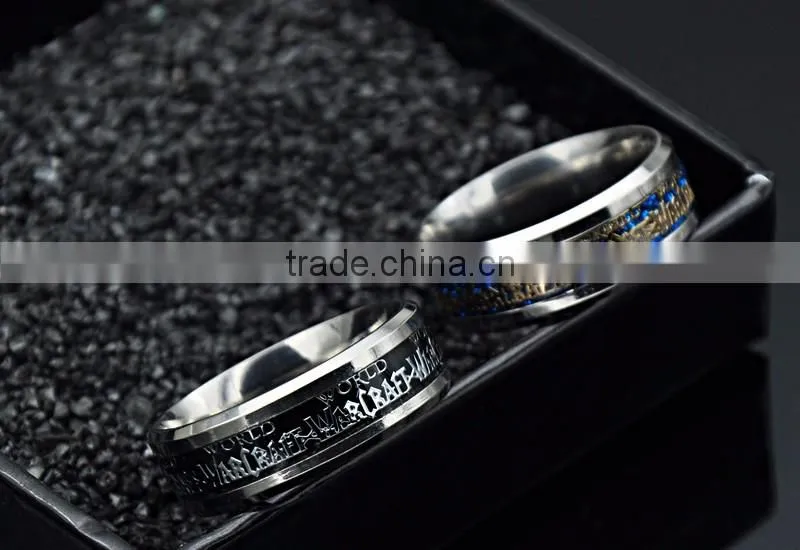 Factory Cheap Stainless Steel Sticker Ring Punk Wide Wedding Band for men Jewelry