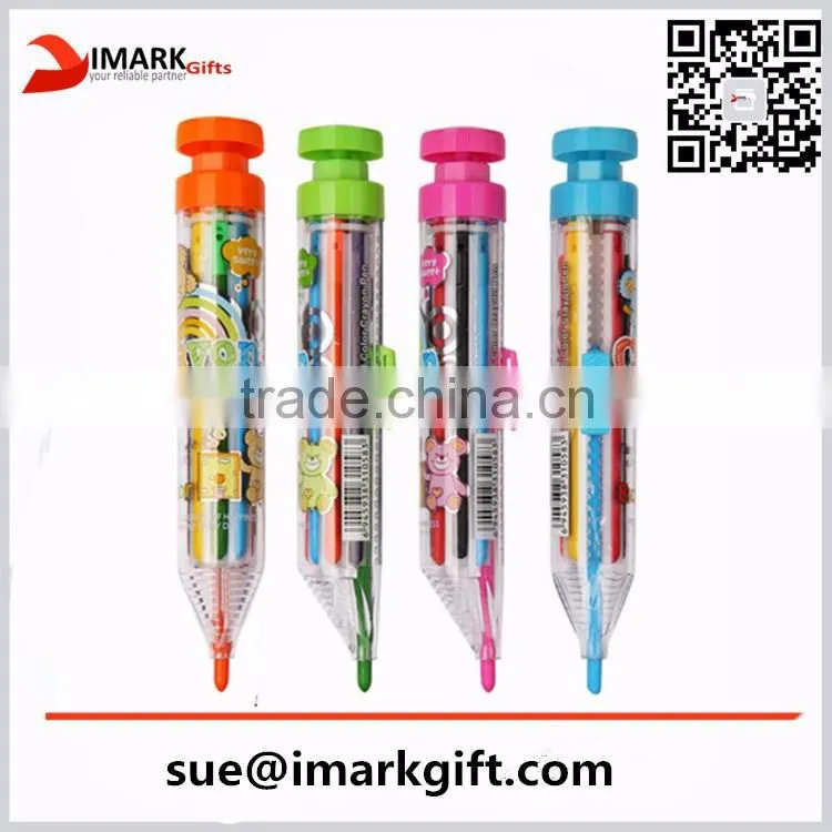 New design multi-color watercolor pens highlighter pen with cartoon printed body