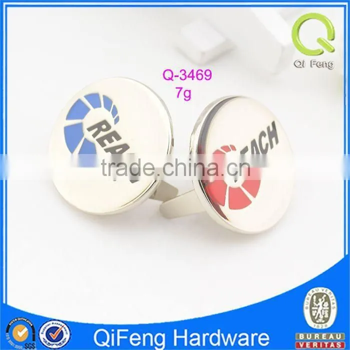 Q-3469 custom metal label samll round logo