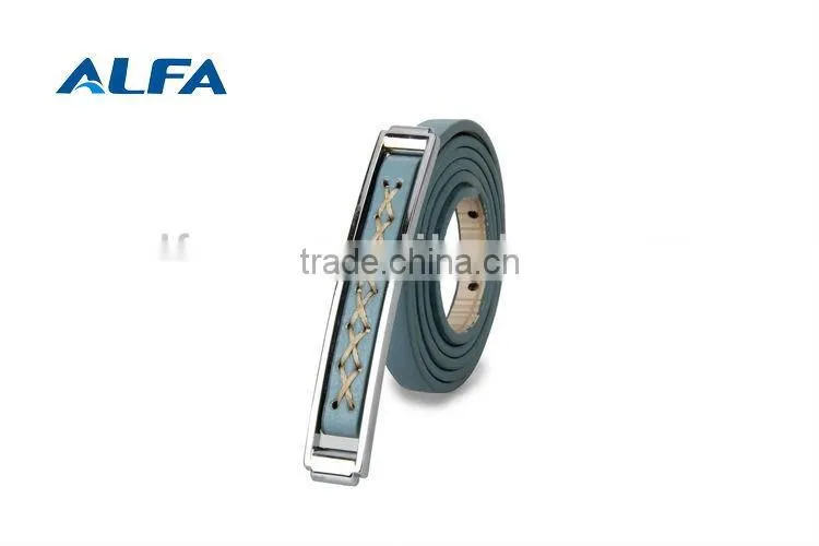 New Rectangle Snap Buckle Leather Belt