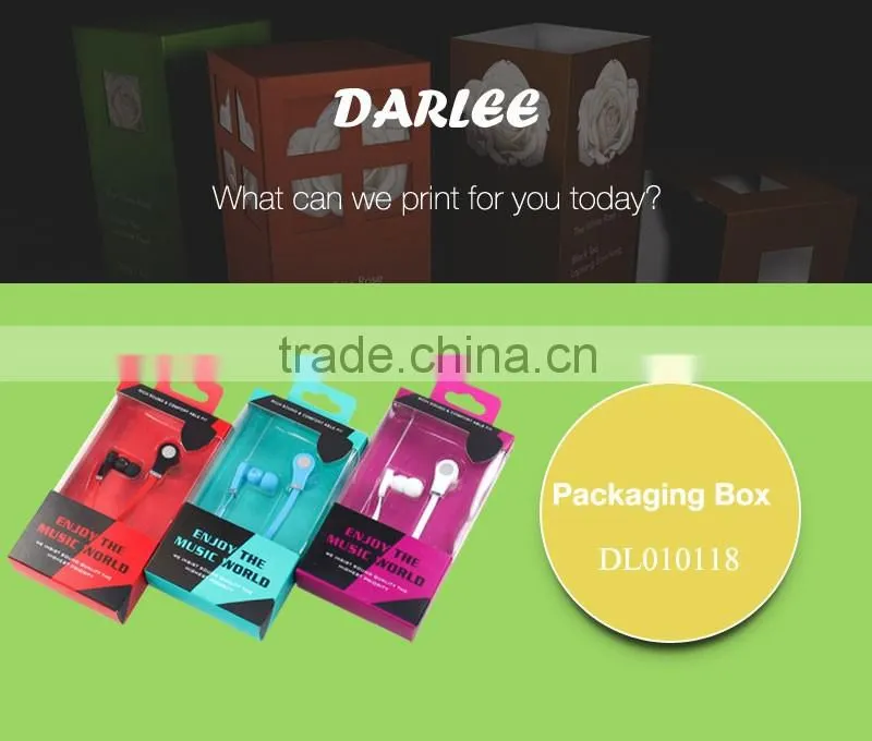Embossing print your logo custom earphone electronic packaging color box