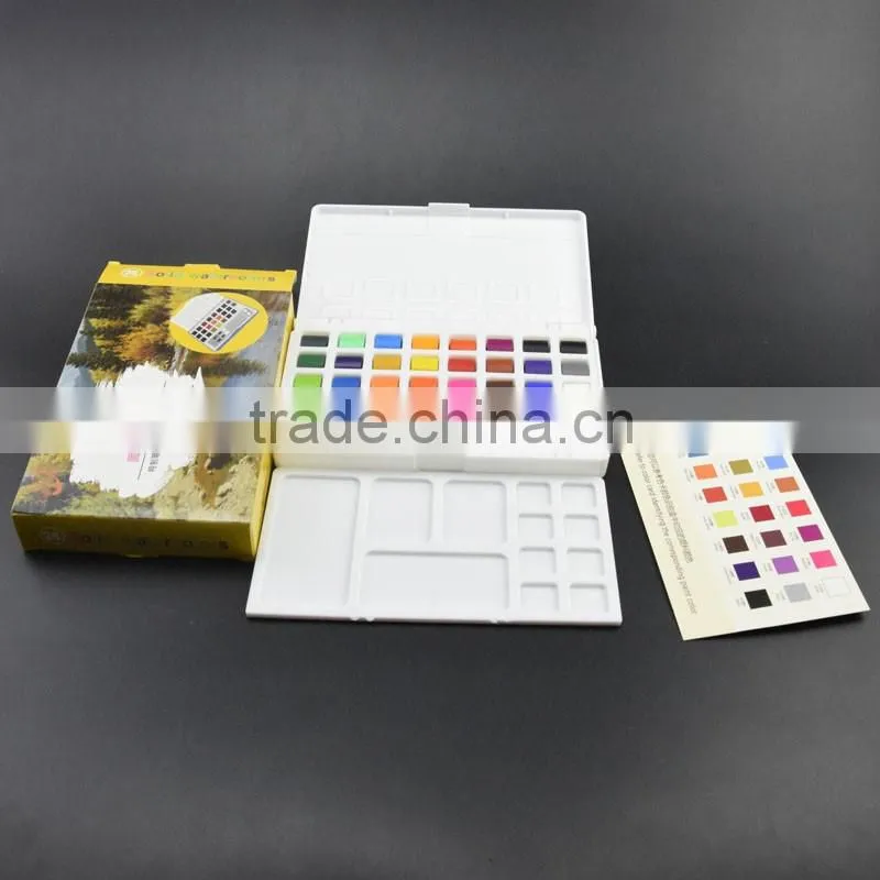 Wholesale popular non-toxic safe water color paint set solid watercolor cake paint with competitive price