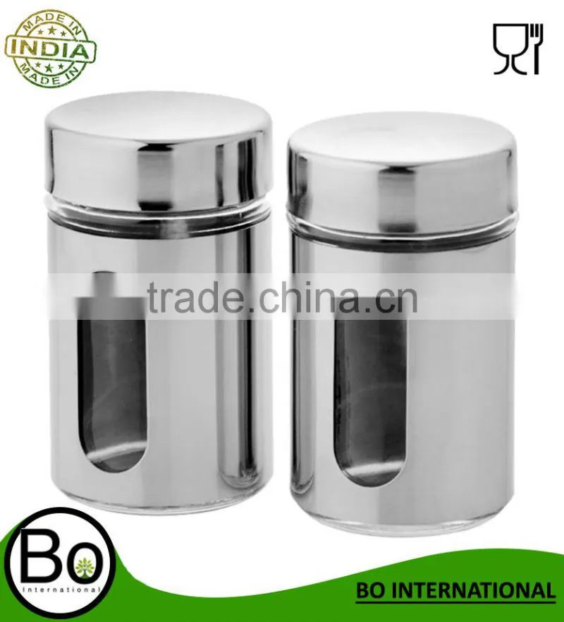 Stainless Steel Unique Salt & Pepper Shaker 4x4x7 cm