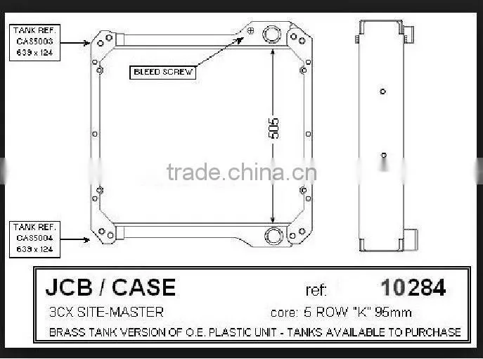 excavator jcb 3cx oil cooler