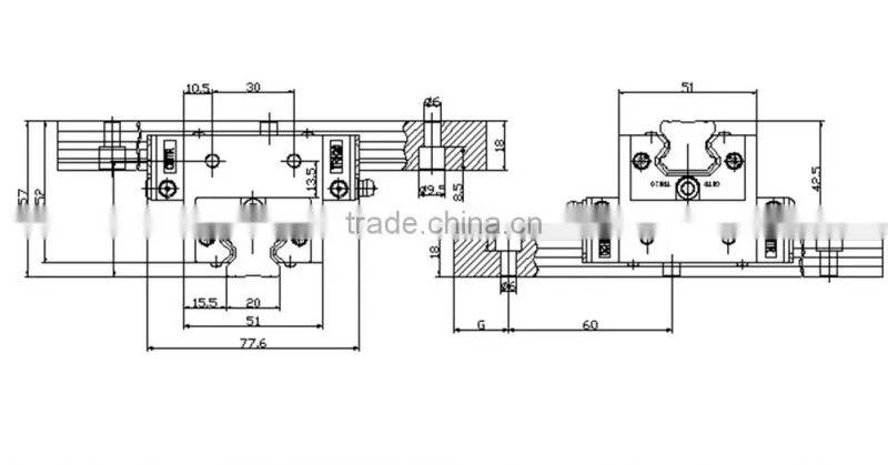 New Arriving! CHTR Cross Type Linear Guide Size 20