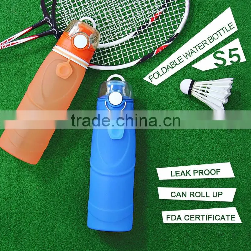 Silicone Foldable Water Bottle 750ML 100% BPA Free With FDA LFGB