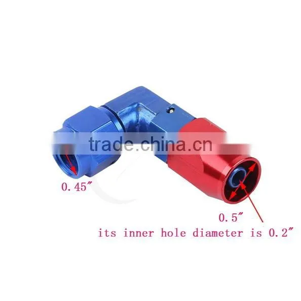 4 AN AN-4 90 Degree Enforced Aluminum Hose End Fitting Oil Fuel Adapter