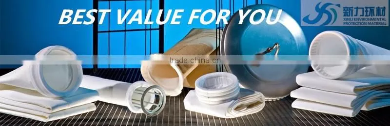high temperature resistant fiberglass long filter bag with intermediate rings for power plant
