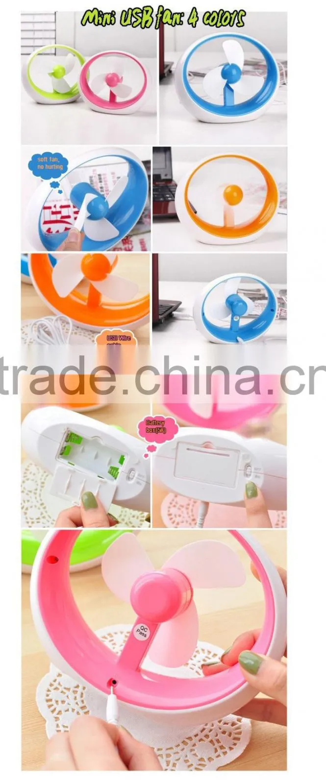 Factory supply desktop USB and battery power cooling fan