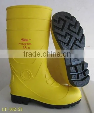 White PVC safety boot CE EN ISO20345 S5 western boots