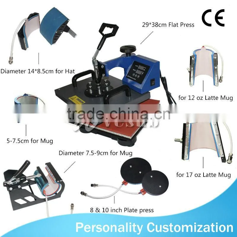 Hot 8 in 1 Combo Heat Press Machine with Accessories