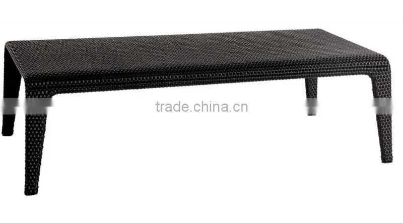 2017 Trade Assurance Hot sale cheap black rattan simple design all weather tea/coffee table