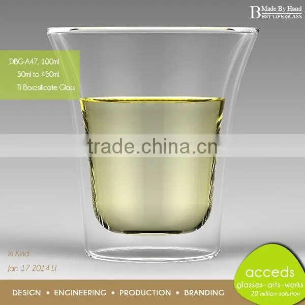 Made-By-Hand Glass Double Wall Thermos Cup