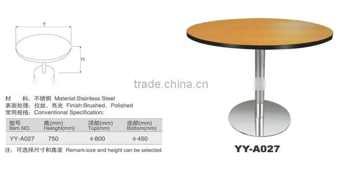 Morden MDF top stainless steel base coffee table YY-A027