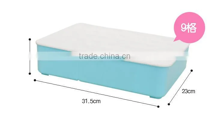 Colorful 9Lattices Plastic With Covered Underware Storage box
