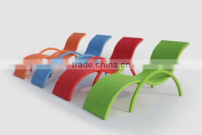 outdoor PE Rattan+ Alu Frame Leisure Colorful Rattan Beach Chair