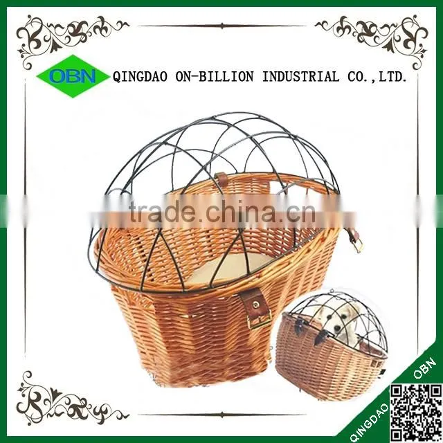 Cheap removable wicker bike pet basket