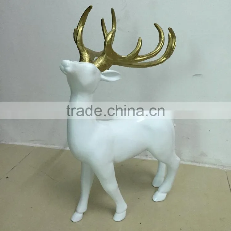 Resin standing reindeer sculpture