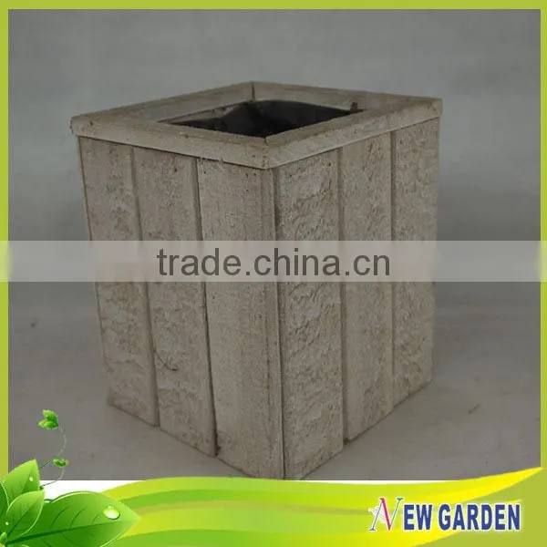 Eco-friendly Retangle Wooden planter ,Handmade Slat Wood Basket