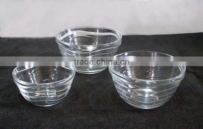 glass storage bowl for 3pcs set