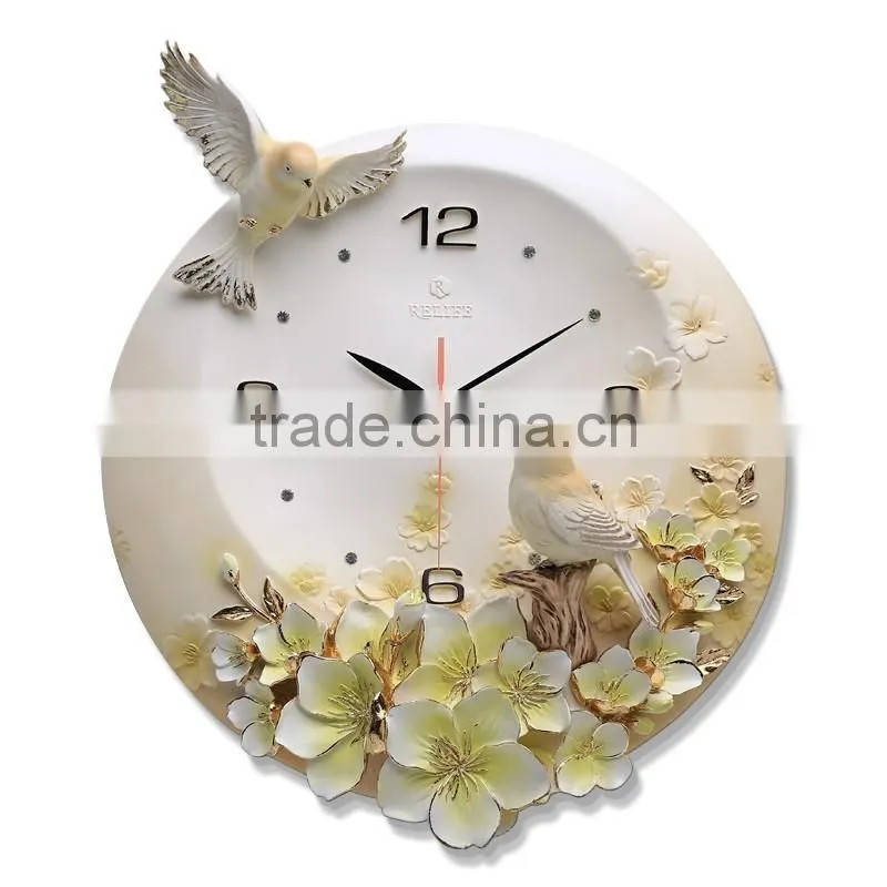 M0027 Momoda Living room Creative modern fancy elegant 3D flower wall clock quiet quartz decoration large wall clock