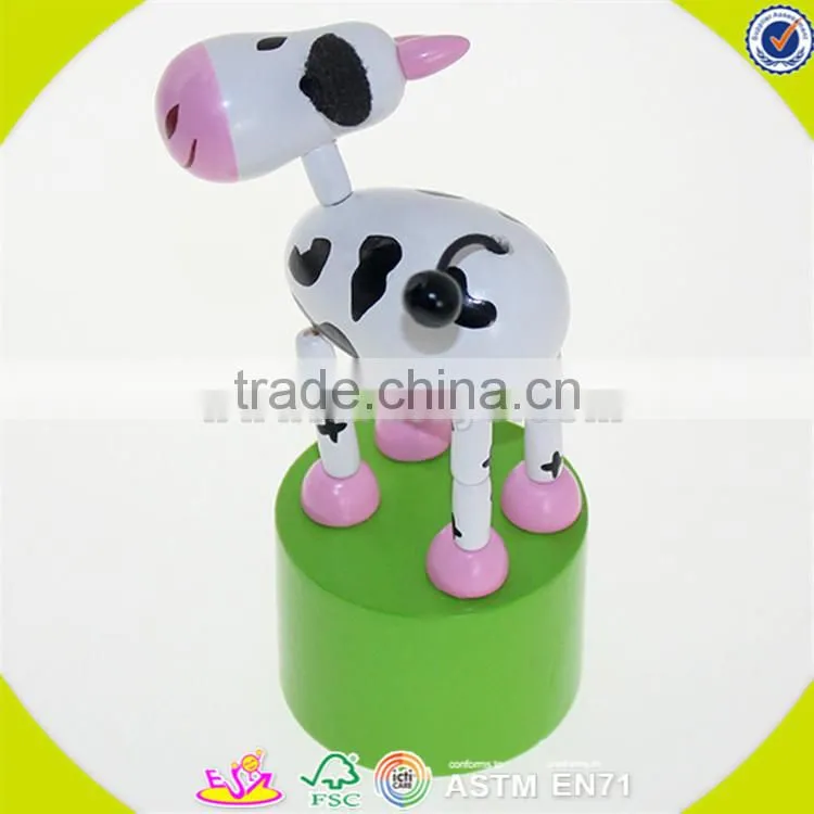 Wholesale beautiful toddler wooden doll bed toy pink best selling wooden doll bed toy W06E010