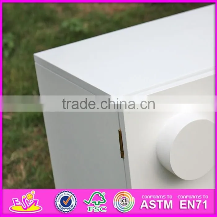 2016 new design white wooden storage bins for children W08C169