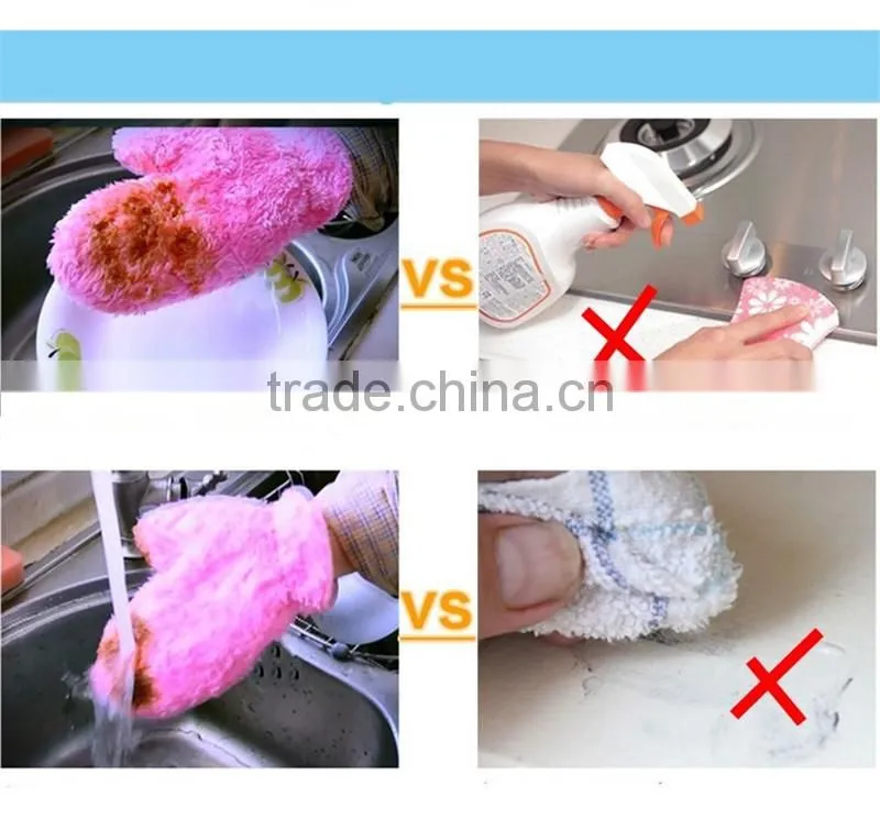 Fancy Cleaning Dish Gloves Degreaser Tool Wood Fiber Kitchen Hand Glove