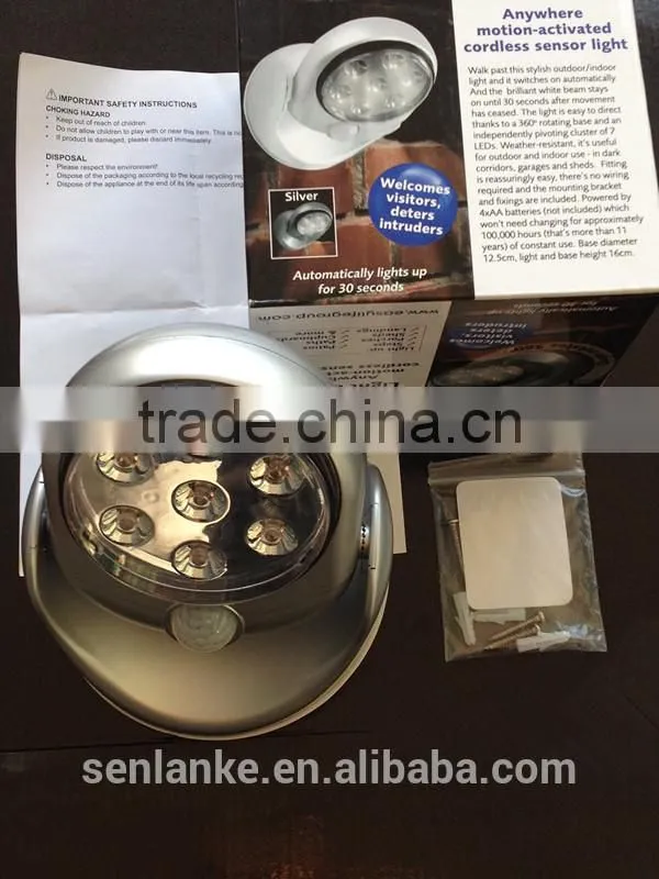 2014 hot!!!! 360 wireless LED motion sensor light with CE