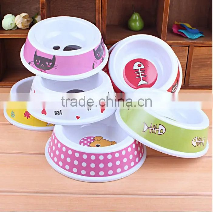 Wholesale cute cretoon dog dish / custom plastic pet dog bowl /wholesale high quality disposable pet bowl