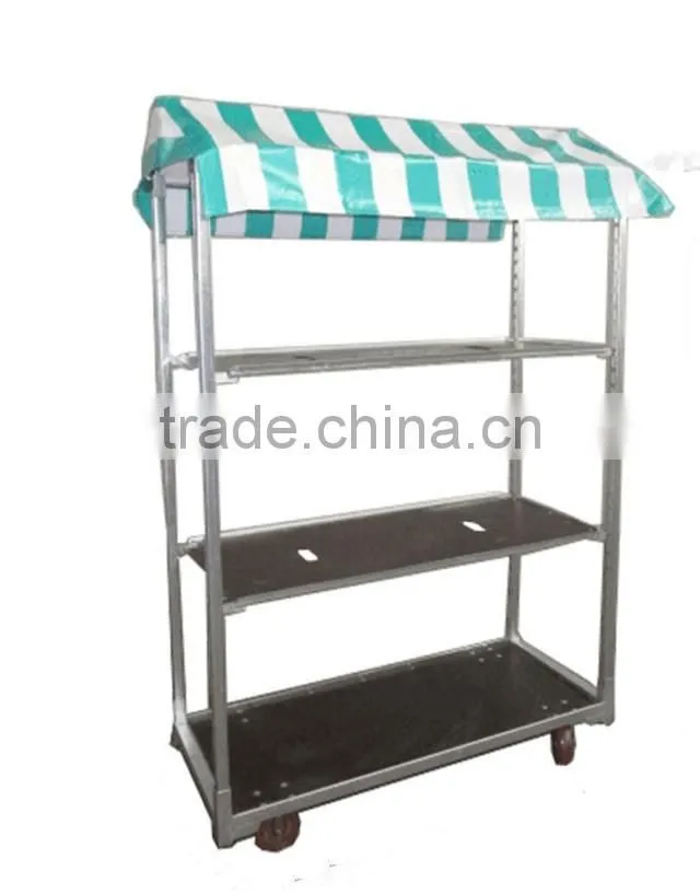 Hot sale display trolleyt danish flower trolley with cover