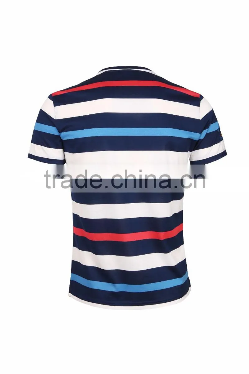 wholesale color combination cotton stripe t shirt