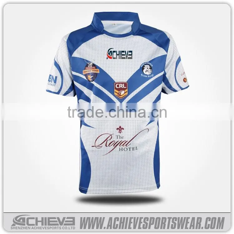 Custom mesh fabric 100% polyester rugby clothes, sri lanka rugby shirts