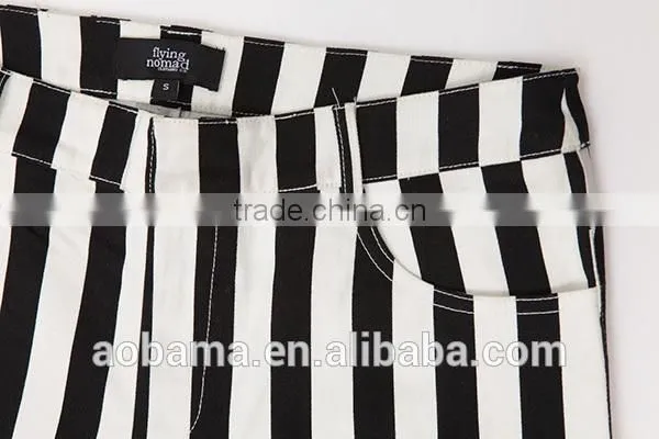 2015 New Design Zebra Stripes Printed Ladies Trousers