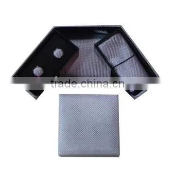 HOt selling Men Formal Ties with Cufflink Tie clip Hankie Gift Box