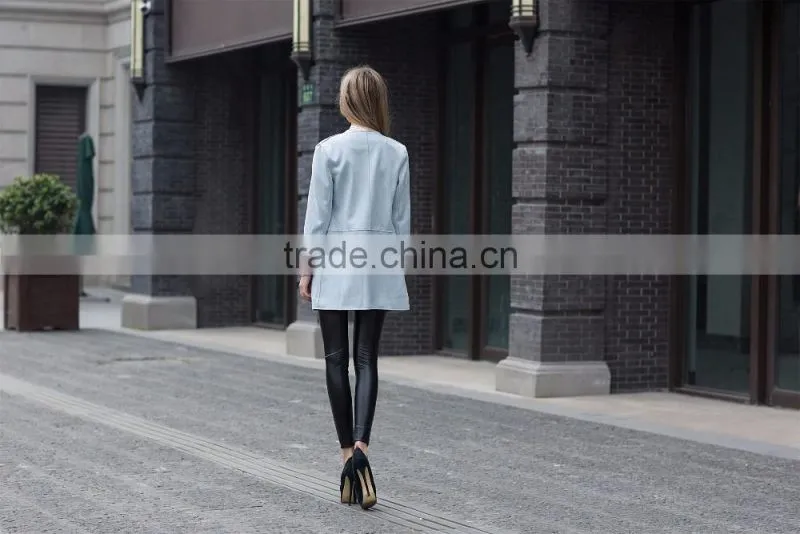 new fashion suede jacket long coat for ladies women's long washed elegant coat