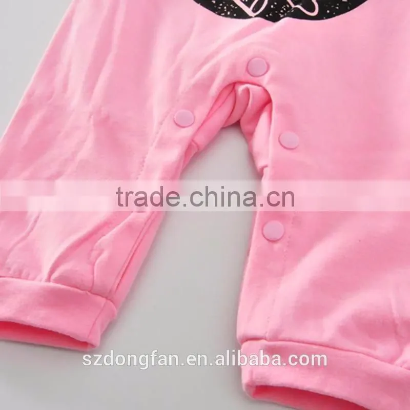 100% cotton long sleeeve baby girl clothes romper boutique girl clothing for wholesale