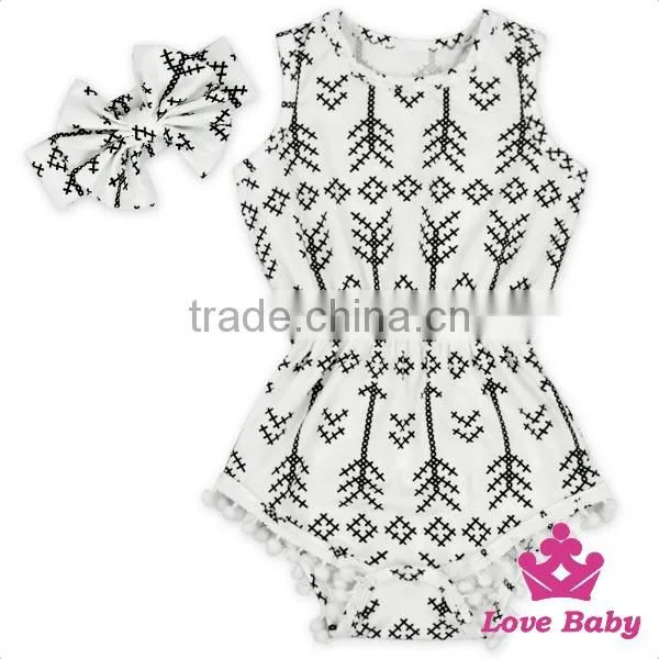 2LLY-090 Lovebaby punjabi designer suits boutique printed animals with bow accessory pom pom jumpsuits for 0-2t baby
